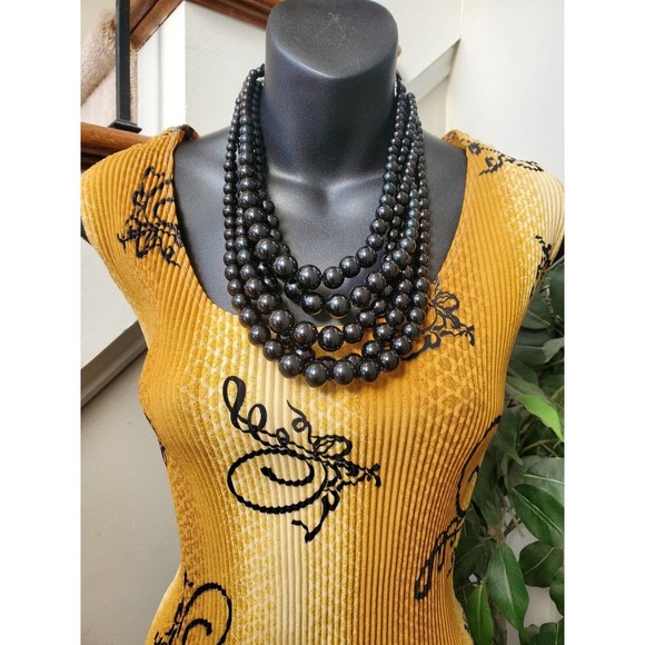 Women's Brown Polyester Blend Round Neck Sleeveless Casual Knee Length Dress S - Picture 11 of 11